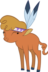 Size: 726x1101 | Tagged: dead source, safe, artist:irishguy9001, little strongheart, bison, buffalo, g4, adoraheart, cute, eyes closed, female, happy, simple background, solo, transparent background, vector