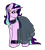 Size: 1024x1144 | Tagged: safe, artist:usagi-kinnie, starlight glimmer, pony, unicorn, g4, clothes, collar, cross, ear piercing, earring, edgelight glimmer, female, goth, jewelry, lace, mare, piercing, raised eyebrow, simple background, skirt, solo, transparent background, wristband