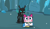 Size: 652x379 | Tagged: safe, artist:dashiesparkle, artist:faze-alan-mskull2019, artist:roxy-cream, thorax, cat, changeling, g4, angry, cave, crossover, female, holding sign, kitten, lego, looking at you, male, sign, unikitty, unikitty!, worried