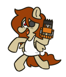 Size: 600x700 | Tagged: safe, artist:threetwotwo32232, oc, oc only, oc:red stroke, pegasus, pony, animated, fallout, fallout equestra, female, gif, goul, mare, solo