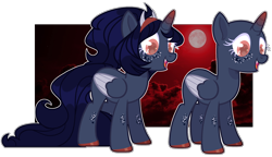 Size: 2642x1520 | Tagged: safe, artist:x-dainichi-x, oc, oc only, alicorn, pony, alicorn oc, bald, base used, colored hooves, female, freckles, heart eyes, horn, mare, offspring, parent:king sombra, parent:princess luna, parents:lumbra, solo, two toned wings, wingding eyes, wings