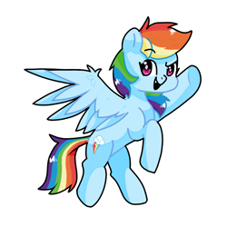 Size: 1080x1080 | Tagged: safe, artist:bbluna, rainbow dash, pegasus, pony, g4, backwards cutie mark, female, flying, solo