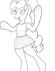Size: 3100x4000 | Tagged: safe, artist:riskypony, pinkie pie, g4, bow, cheerleader, cheerleader outfit, clothes, cute, miniskirt, pleated skirt, skirt