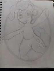 Size: 3120x4160 | Tagged: safe, artist:riskypony, pinkie pie, g4, arms spread out, that's all folks, traditional art