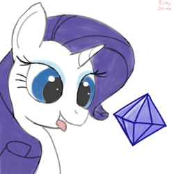 Size: 500x500 | Tagged: safe, artist:riskypony, rarity, g4, 30 minute art challenge, gem, tongue out