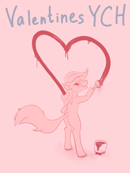 Size: 3072x4096 | Tagged: safe, artist:noxfurybox, pony, advertisement, auction, blushing, commission, cute, heart, holiday, solo, valentine, valentine's day, ych example, your character here