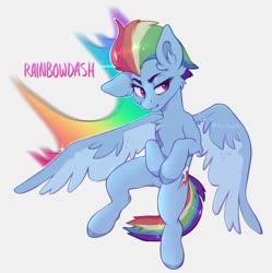 Size: 1280x1284 | Tagged: safe, artist:nap-rapt0r, rainbow dash, pegasus, pony, g4, backwards cutie mark, colored hooves, cool, female, flying, hooves, mare, older, older rainbow dash, simple background, solo, spread wings, wings