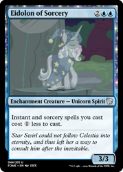 Size: 375x523 | Tagged: safe, edit, star swirl the bearded, g4, shadow play, ccg, clothes, hat, hologram, illusion, magic the gathering, ponehenge, robe, star swirl's journal, trading card, trading card edit