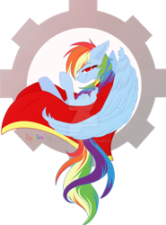 Size: 1024x1382 | Tagged: safe, artist:spectrasus, rainbow dash, pegasus, pony, g4, blanket, cute, deviantart watermark, female, gears, mare, obtrusive watermark, simple background, smiling, solo, transparent background, watermark, wings