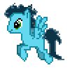 Size: 100x100 | Tagged: safe, artist:theironheart, oc, oc only, pegasus, pony, animated, base used, flying, gif, male, pegasus oc, pixel art, simple background, smiling, solo, stallion, transparent background, wings