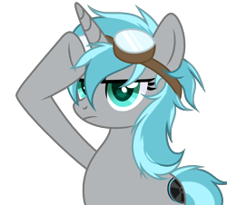 Size: 4000x3622 | Tagged: safe, artist:alfury, artist:starshade, oc, oc only, oc:rym, pony, unicorn, base used, female, goggles, heart, heart eyes, mare, rainbow dash salutes, salute, simple background, solo, transparent background, wingding eyes