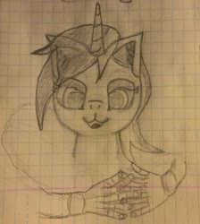 Size: 937x1045 | Tagged: safe, artist:ilovepuk:3, lyra heartstrings, pony, unicorn, g4, female, graph paper, hand, solo, traditional art