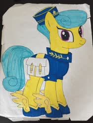 Size: 3264x2448 | Tagged: safe, artist:topsangtheman, derpibooru exclusive, golden hooves (g4), crystal pony, pony, g4, drawing, high res, irl, looking at you, photo, solo, traditional art