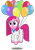 Size: 1805x2558 | Tagged: safe, artist:anime-equestria, pinkie pie, earth pony, pony, g4, 80s, :3, balloon, belt, clothes, cute, diapinkes, female, floating, jewelry, mare, necklace, pinkamena diane pie, shirt, simple background, solo, string, suit, then watch her balloons lift her up to the sky, transparent background, vector