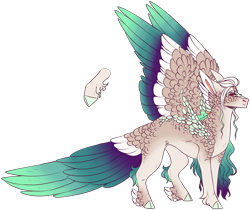 Size: 3057x2570 | Tagged: safe, artist:sleepy-nova, oc, oc only, oc:morning dew, hybrid, pony, colored wings, female, high res, magical lesbian spawn, multicolored wings, offspring, parent:queen novo, parent:rain shine, simple background, solo, transparent background, wings