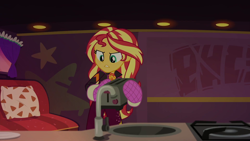 Size: 1920x1080 | Tagged: safe, screencap, sunset shimmer, equestria girls, equestria girls specials, g4, my little pony equestria girls: better together, my little pony equestria girls: sunset's backstage pass, female, solo, toaster