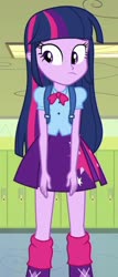 Size: 345x804 | Tagged: safe, screencap, twilight sparkle, alicorn, equestria girls, g4, my little pony equestria girls, backpack, clothes, cropped, female, leg warmers, pleated skirt, skirt, solo, twilight sparkle (alicorn)