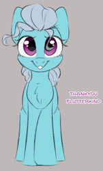 Size: 1209x2000 | Tagged: safe, artist:spoopygander, screw loose, earth pony, pony, g4, female, gray background, looking at you, simple background, solo