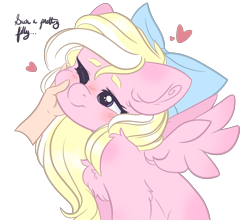 Size: 2821x2483 | Tagged: source needed, safe, artist:novasong, oc, oc only, oc:bay breeze, pegasus, pony, blushing, cheek pinch, cheek squish, chest fluff, cute, ear fluff, female, hand, high res, mare, ocbetes, one eye closed, petting, simple background, speech, squishy cheeks, stolen art, trace, transparent background, weapons-grade cute