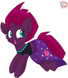 Size: 1254x1441 | Tagged: safe, artist:rainbow eevee, fizzlepop berrytwist, tempest shadow, pony, series:sprglitemplight life jacket days, series:springshadowdrops life jacket days, g4, big ears, broken horn, clothes, cute, cutie mark, daaaaaaaaaaaw, excited, female, horn, open mouth, simple background, solo, swimsuit, tempestbetes, transparent background, vector