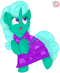 Size: 1196x1450 | Tagged: safe, artist:rainbow eevee, glitter drops, pony, unicorn, series:sprglitemplight life jacket days, series:springshadowdrops life jacket days, g4, bipedal, clothes, cute, dress, female, glitterbetes, open mouth, simple background, solo, swimsuit, transparent background, vector