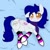 Size: 480x480 | Tagged: artist needed, safe, oc, oc only, oc:yanel love, pegasus, pony, blushing, clothes, female, full body, lying down, mare, scarf, smiling, socks, solo