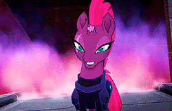 Size: 268x174 | Tagged: safe, edit, edited screencap, screencap, tempest shadow, pony, unicorn, g4, my little pony: the movie, animated, armor, broken horn, cropped, female, gif, gif for breezies, horn, mare, picture for breezies