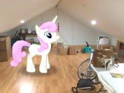Size: 2046x1536 | Tagged: safe, edit, editor:topsangtheman, gameloft, twinkleshine, pony, unicorn, g4, augmented reality, irl, photo, ponies in real life