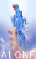 Size: 1300x2100 | Tagged: safe, artist:thegraid, rainbow dash, pegasus, pony, g4, female, flying, mare, solo, wings