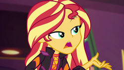 Size: 1920x1080 | Tagged: safe, screencap, sunset shimmer, equestria girls, equestria girls specials, g4, my little pony equestria girls: better together, my little pony equestria girls: sunset's backstage pass, female, music festival outfit, solo