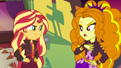 Size: 1920x1080 | Tagged: safe, screencap, adagio dazzle, sunset shimmer, equestria girls, equestria girls series, g4, sunset's backstage pass!, spoiler:eqg series (season 2), clothes, female, graveyard of comments