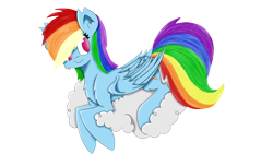 Size: 1920x1080 | Tagged: safe, artist:pointdelta, rainbow dash, pegasus, pony, g4, cloud, cute, dashabetes, female, mare, on a cloud, simple background, sitting, solo, transparent background, wings