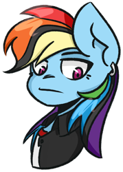 Size: 1024x1427 | Tagged: safe, artist:pointdelta, rainbow dash, pegasus, pony, g4, bust, female, mare, simple background, solo