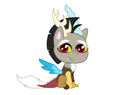Size: 1024x768 | Tagged: safe, artist:delfinaluther, discord, draconequus, g4.5, my little pony: pony life, cute, discute, hilarious in hindsight, male, simple background, sitting, solo, transparent background