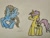 Size: 4160x3120 | Tagged: safe, artist:jrapcdaikari, oc, oc:gravity check, oc:paladin colt, pegasus, pony, unicorn, crayon drawing, looking at each other, traditional art