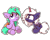 Size: 2560x2048 | Tagged: safe, artist:sugar morning, oc, oc only, oc:chiarezza, oc:lavender bliss, alicorn, bat pony, bat pony alicorn, pony, bat pony oc, female, food, high res, horn, jewelry, mango, not an alicorn, onomatopoeia, pendant, prosthetic horn, prosthetics, shrunken pupils, simple background, sitting, sniffing, transparent background, underhoof, white mane, white tail