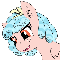 Size: 1500x1500 | Tagged: safe, artist:poniidesu, cozy glow, pegasus, pony, g4, bow, bust, curly hair, drawthread, female, filly, simple background, smug, solo, transparent background