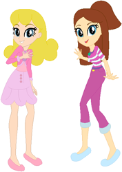 Size: 416x586 | Tagged: safe, artist:pupkinbases, artist:user15432, human, equestria girls, g4, barely eqg related, base used, clothes, crossover, duo, equestria girls style, equestria girls-ified, jewelry, kirsty tate, looking at you, necklace, rachel walker, rainbow magic (series), shoes, simple background, white background