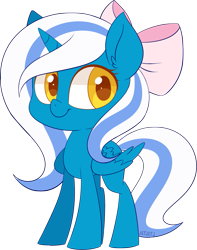 Size: 793x1008 | Tagged: safe, artist:jetjetj, oc, oc only, oc:fleurbelle, alicorn, pony, adorabelle, alicorn oc, bow, chibi, cute, female, hair bow, horn, mare, simple background, smiling, smiling at you, solo, transparent background