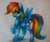 Size: 1024x851 | Tagged: safe, artist:aideemargarita, rainbow dash, pegasus, pony, g4, colored pencil drawing, female, looking at you, raised leg, smiling, smirk, solo, traditional art