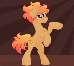 Size: 1280x1149 | Tagged: safe, artist:cadetredshirt, oc, oc only, earth pony, pony, determined, determined look, male, rearing, smiling, solo, stallion, two toned mane, two toned tail
