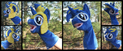 Size: 4230x1754 | Tagged: safe, artist:peruserofpieces, oc, oc:bluestar, pony, unicorn, armor, customized toy, glasses, irl, male, outdoors, photo, plushie, puppet, royal guard, royal guard armor, solo, stallion, toy