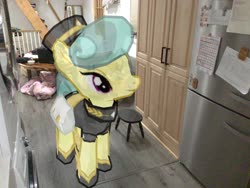 Size: 3272x2456 | Tagged: safe, edit, editor:topsangtheman, gameloft, golden hooves (g4), crystal pony, pony, g4, augmented reality, high res, irl, photo, ponies in real life