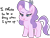 Size: 1007x774 | Tagged: artist needed, safe, edit, diamond tiara, earth pony, pony, g4, blank flank, doug, female, filly, simple background, solo, speech, text, transparent background