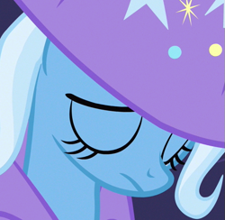 Size: 543x529 | Tagged: safe, screencap, trixie, pony, g4, magic duel, cropped, eyes closed, female, head down, solo