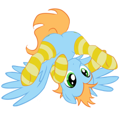 Size: 894x894 | Tagged: dead source, safe, artist:angelemlin, oc, oc only, oc:harmony star, pony, g4, clothes, cute, cutie mark, featureless crotch, male, simple background, socks, solo, stallion, striped socks, transparent background, upside down