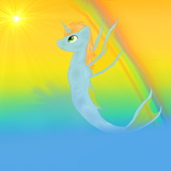 Size: 900x900 | Tagged: safe, artist:varpuskattila, oc, oc only, oc:harmony star, seahorse, male, solo, species swap, stallion