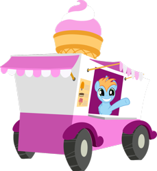 Size: 1024x1118 | Tagged: safe, artist:trailblazertherocker, oc, oc only, oc:harmony star, pony, ice cream truck, simple background, solo, transparent background