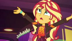 Size: 1920x1080 | Tagged: safe, screencap, sunset shimmer, equestria girls, equestria girls series, g4, sunset's backstage pass!, spoiler:eqg series (season 2), female, geode of empathy, magical geodes, music festival outfit, solo