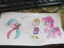 Size: 4608x3456 | Tagged: safe, artist:ezio1-3, pinkie pie, g4, crossover, kirby (series), marx, rayman, traditional art